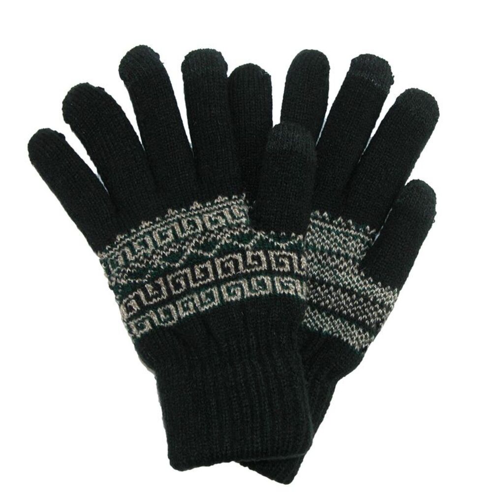 CTM Men's Fairisle Touchscreen  Gloves